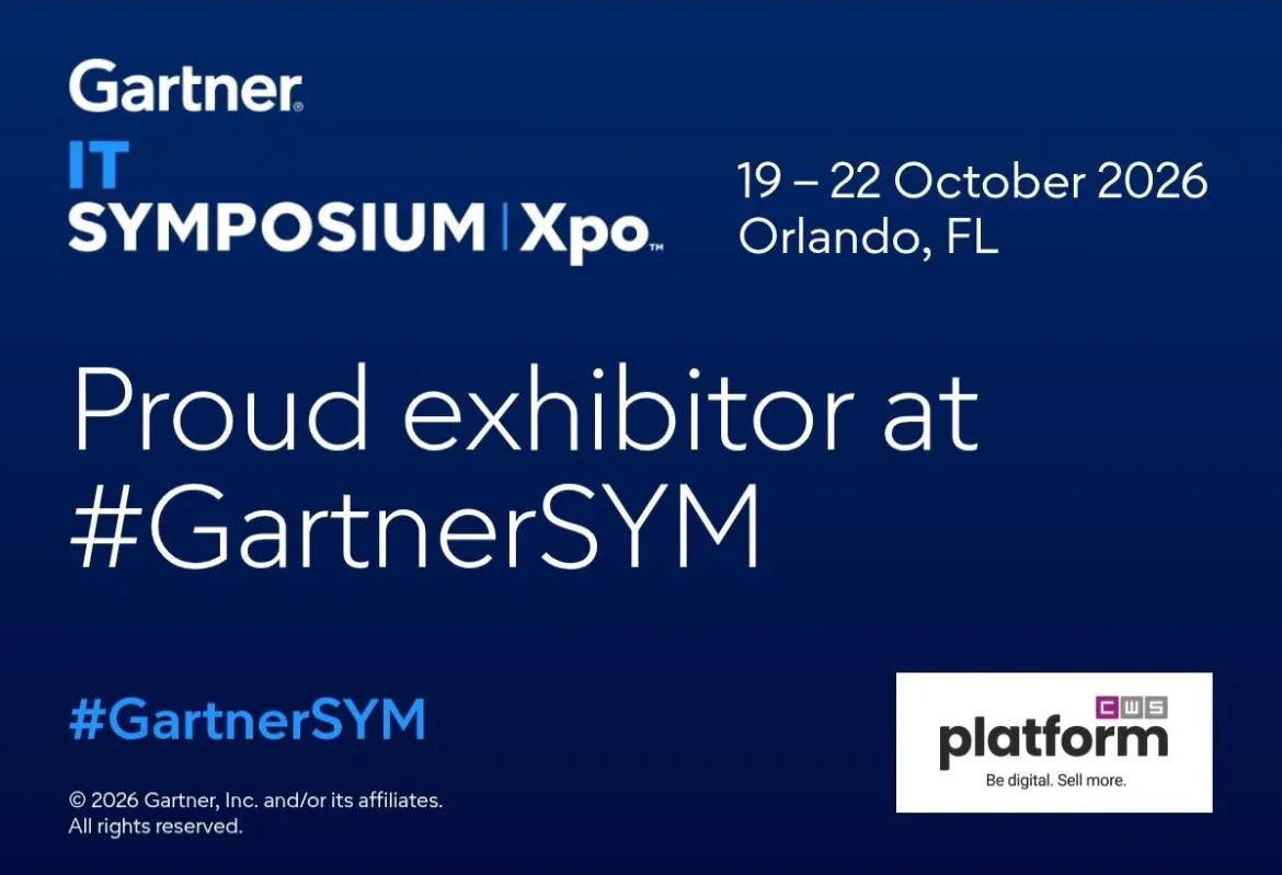 Selo de expositor do Gartner IT Symposium/Xpo 2026: a CWS Platform é expositora, de 19 a 22 de outubro de 2026, em Orlando, FL.